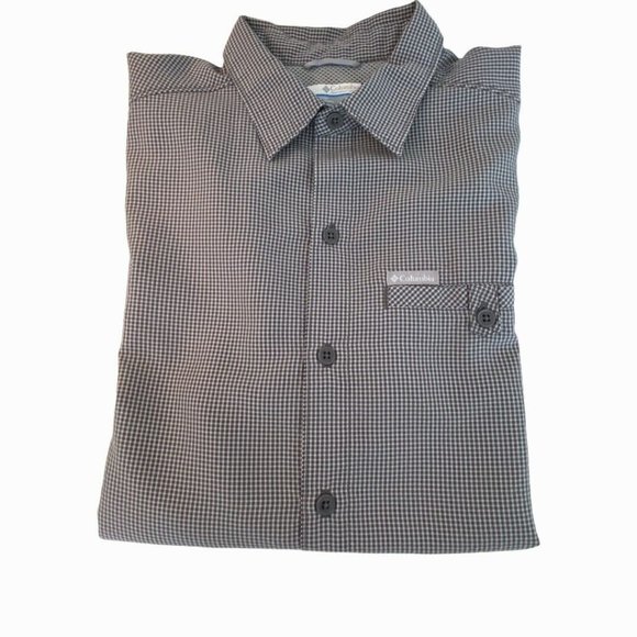 Columbia Declination Trail II Medium Short Sleeve Shirt Omni-Shade Gray Plaid - Picture 12 of 12